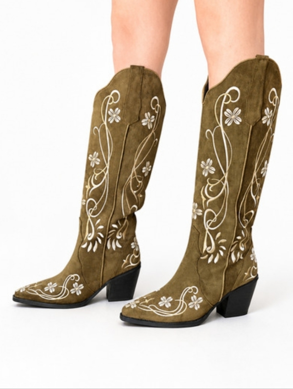 BRAND NEW Size 7 Floral Embroidered Cowboy Style Boots